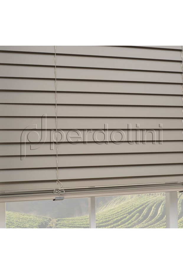 Gerçek Ahşap Jaluzi Perde - Yeşil - 3