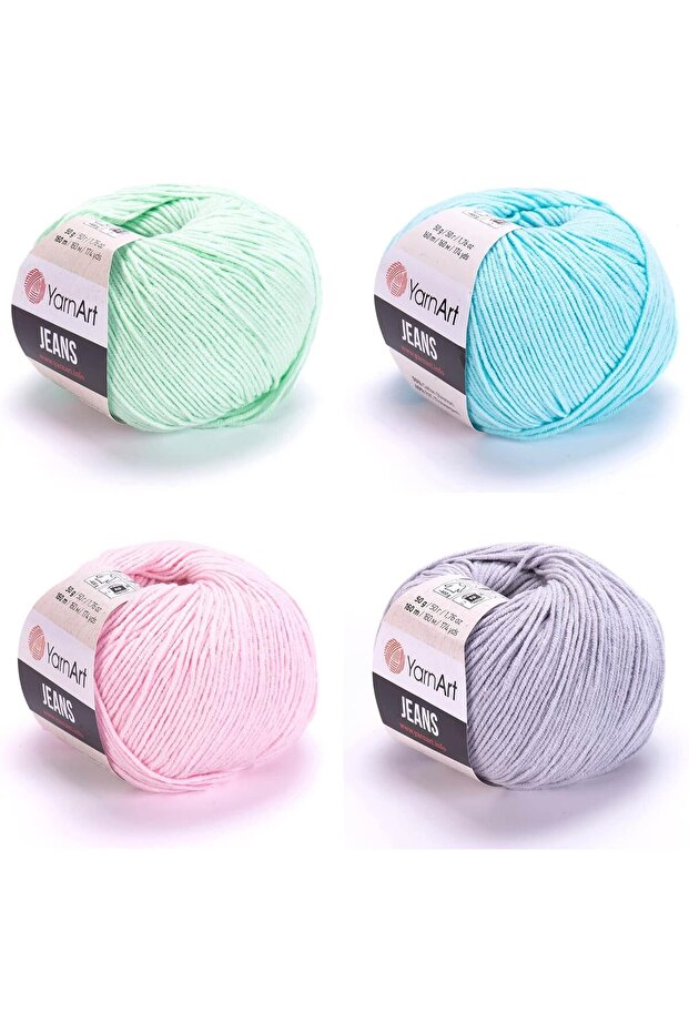 4 Jeans (79 - 76 - 74 - 80) Mixed Color Amigurumi Knitting Floss
