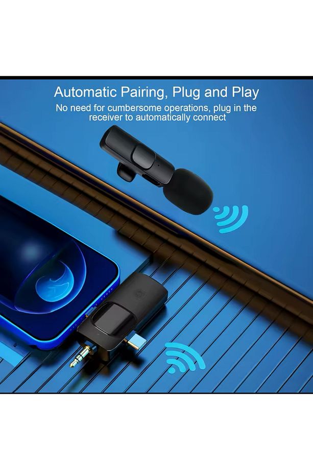 2.4G kablosuz yaka mikrofonu taşınabilir ses Video kayıt Mini mikrofon iPhone Android 38 - 3