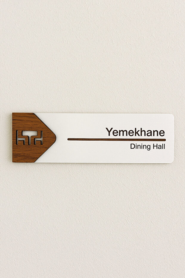 Yemekhane Ofis Oda Kapı İsimliği Yönlendirme Tabelası Levhası Kişiselleştirilebilir - 1