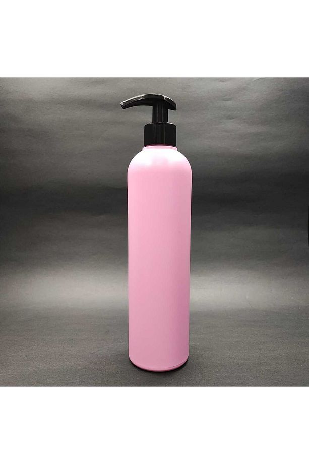 500 CC PEMBE POLİETİLEN PE ŞAMPUAN ŞİŞESİ - SİYAH SIVI SABUN POMPALI - 500 ML PE ŞAMPUAN ŞİŞESİ - 1