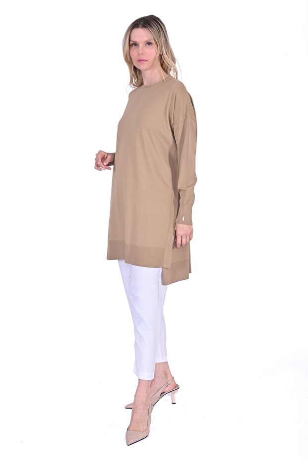 İNVEE 6367 Camel Triko Tunik - 1