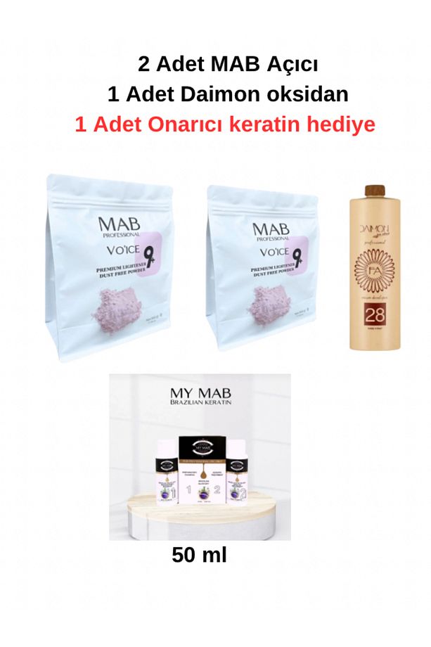 AÇICI 2 ADET / 1 ADET OKSİDAN / MAB KERATİN HEDİYE(50ml) - 1