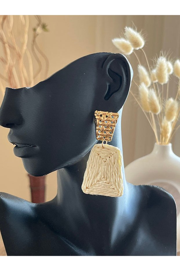 Bohemian Style Handmade Raffia Earrings