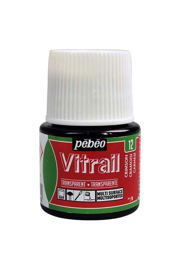 Vitrail Solvent Bazlı Cam Boya 45ml Şişe - 05012 Crimson - 1