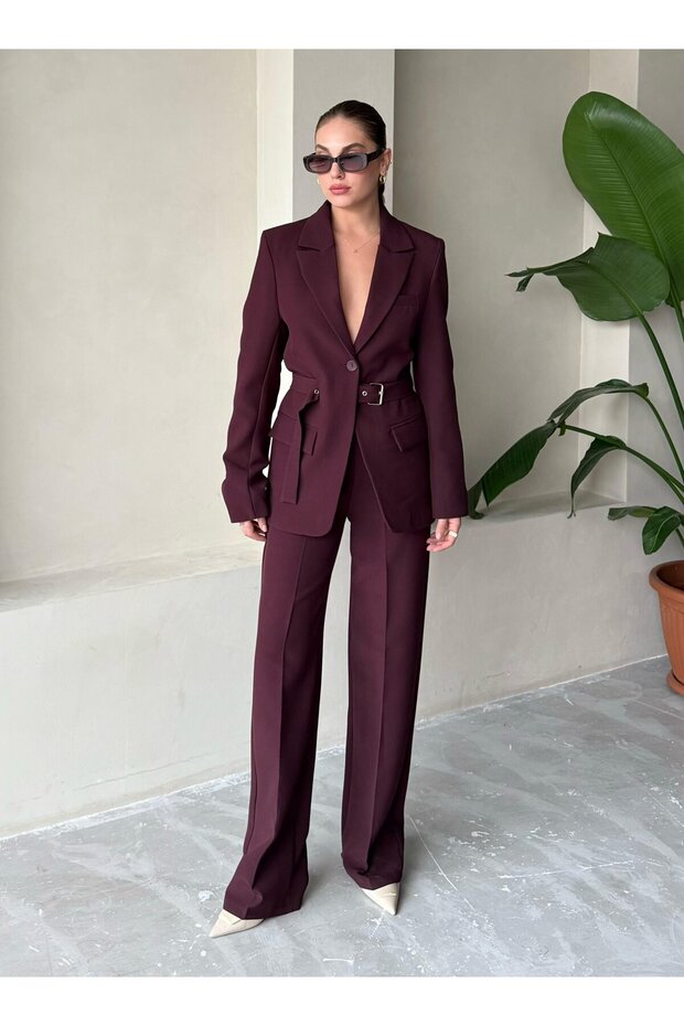 Kadın Kemerli Premium Ceket - 6