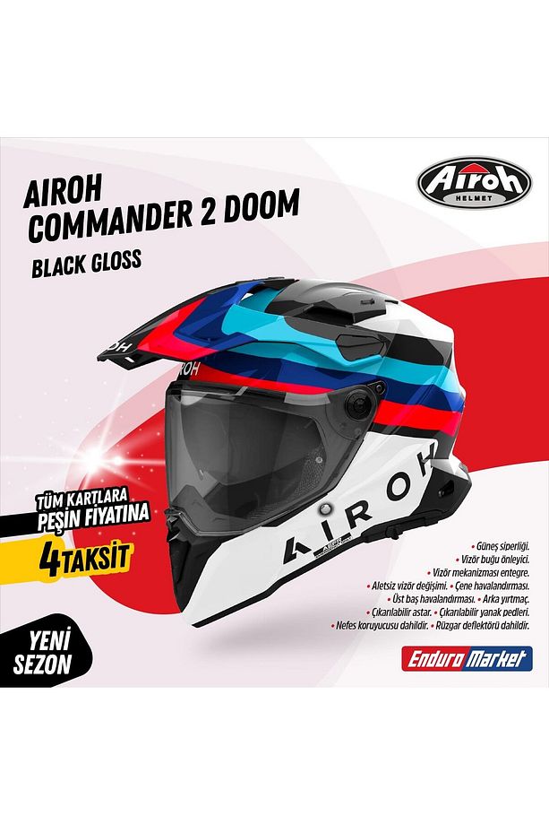 Commander 2 Doom Black Gloss Kask - 5