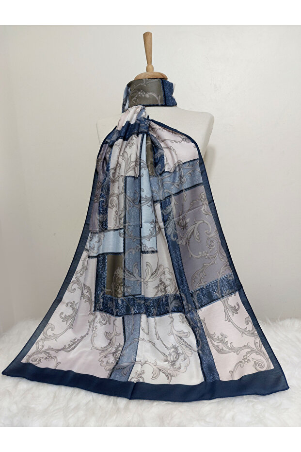 شال قطن ناعم منقوش - 2