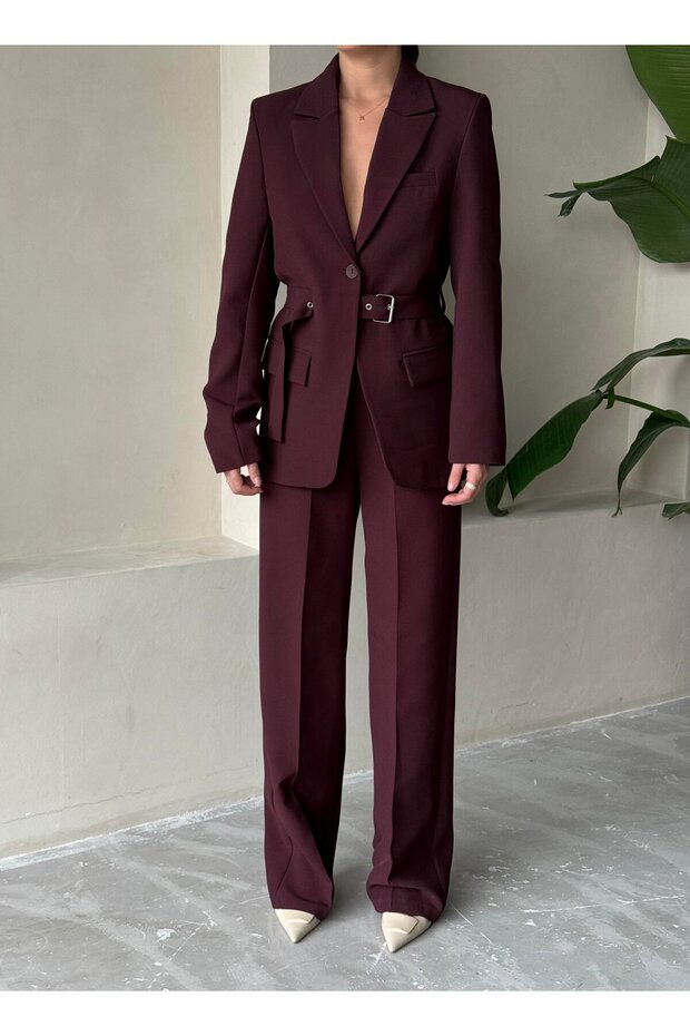 Kadın Kemerli Premium Ceket - 4