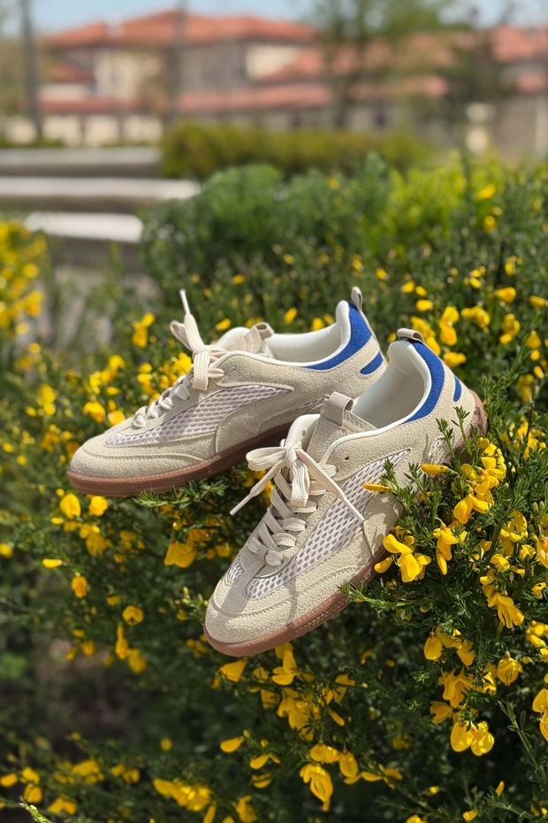 Myla Stone szürke velúr hálós részletes, lapos talpú női fűzős sportcipő - 7