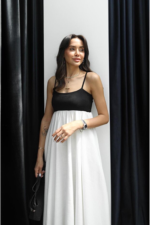 Φόρεμα Ecru Patchwork Maxi Linen - 5