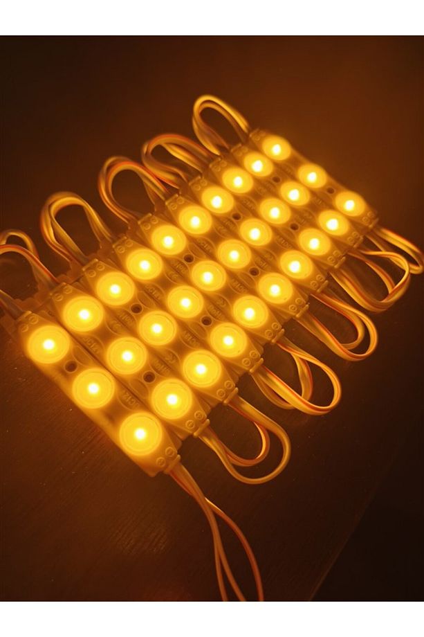 Parmak Led Lamba Amber Turuncu 3 Led 140 Lümen 12 Volt 10,lu - 5