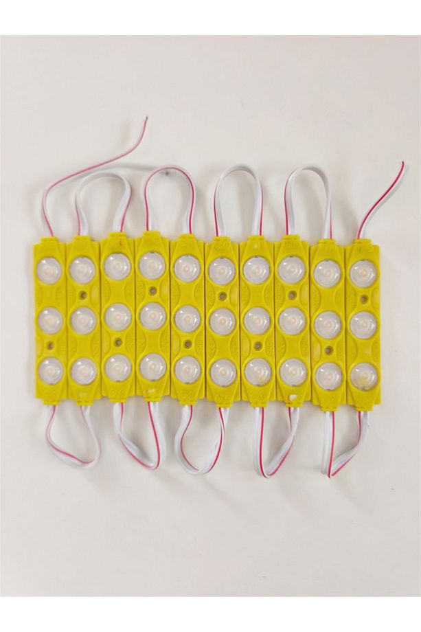 Parmak Led Lamba Amber Turuncu 3 Led 140 Lümen 12 Volt 10,lu - 1