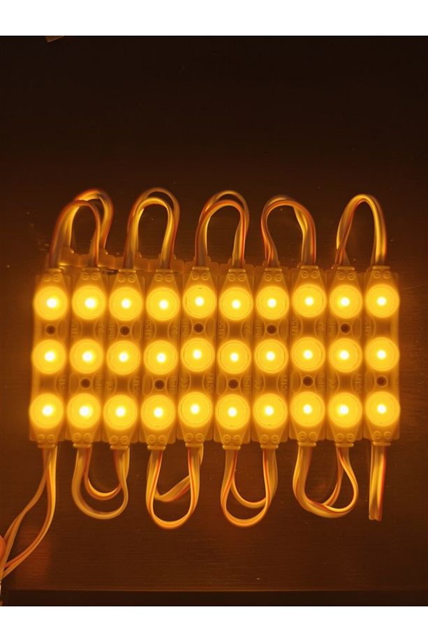 Parmak Led Lamba Amber Turuncu 3 Led 140 Lümen 12 Volt 10,lu - 4