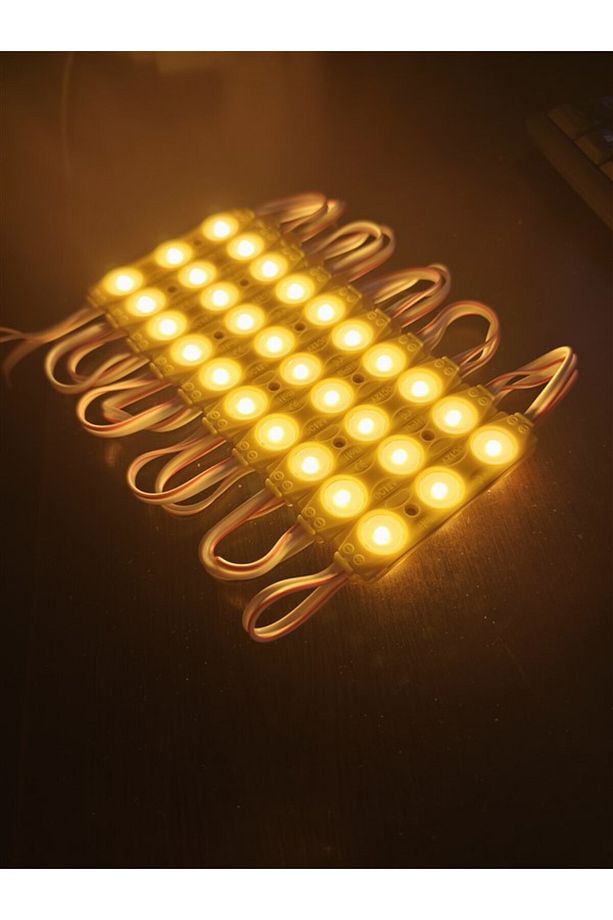 Parmak Led Lamba Amber Turuncu 3 Led 140 Lümen 12 Volt 10,lu - 3