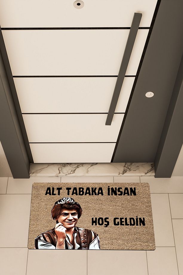 Yüksek Kaliteli Dijital Baskı Kahverengi, Prens Alt Tabaka İnsan temalı Kapı Önü Paspası - 1