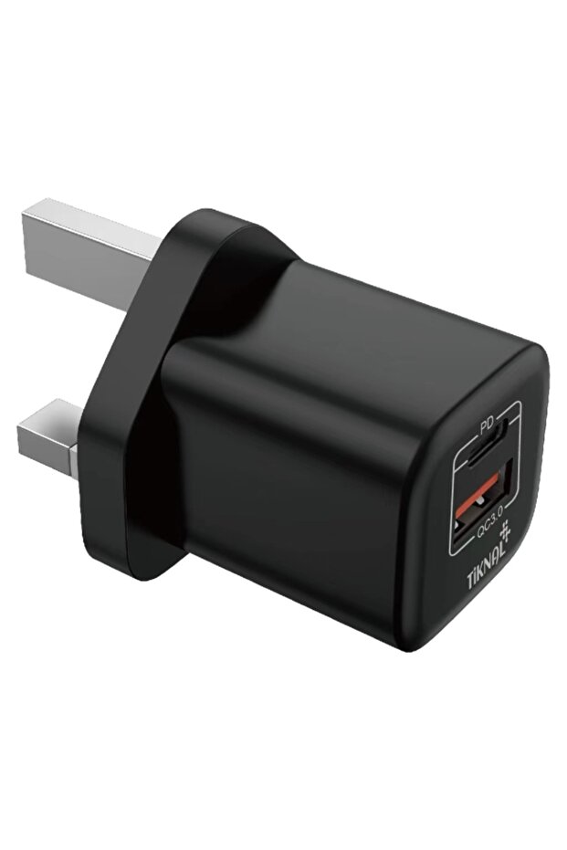 | شاحن حائط بقوة 36 واط مع منفذ PD USB-C + USB-A | أسود