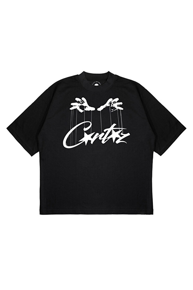 Unisex Corteiz Drawstring Hand Printed Boxy Fit Thick Fabric T-Shirt