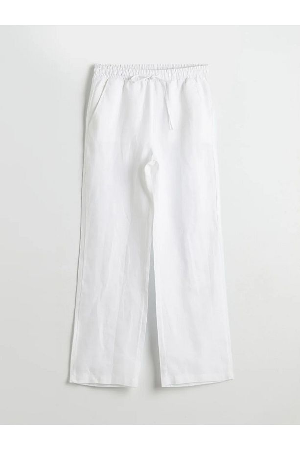 LCW Modest Beli Lastikli Keten Kadın Pantolon - 1