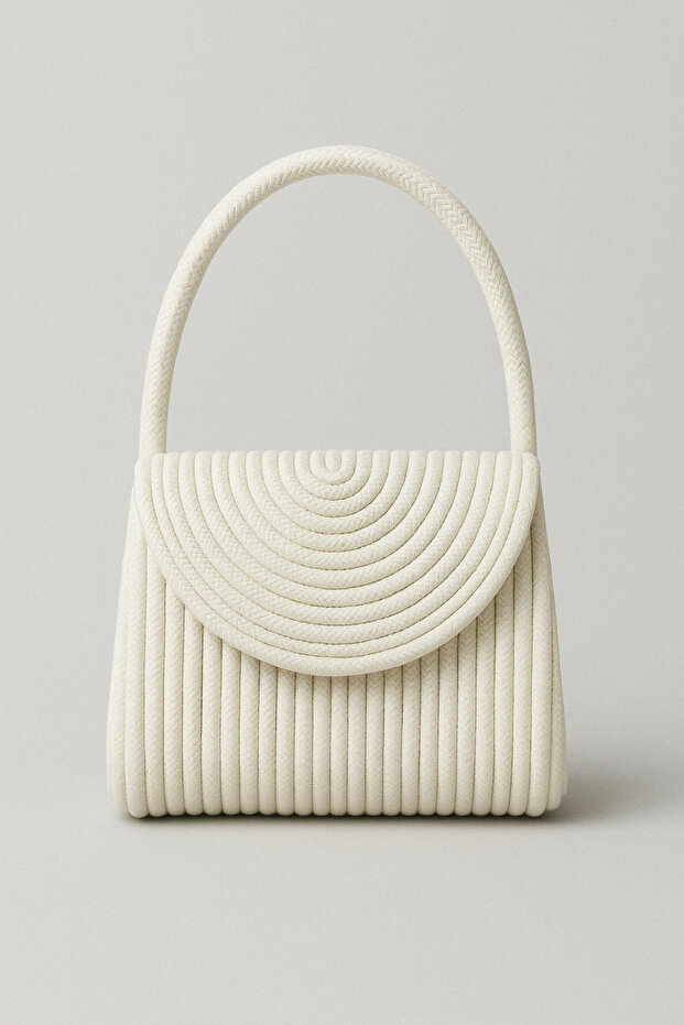 Girl's Jute Straw Spiral Handbag - Summer Mini Model