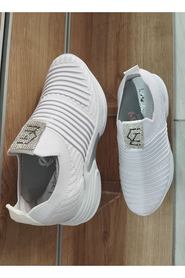 Yazlık Yüksek Topuk Simli Spor Ayakkabı - 4