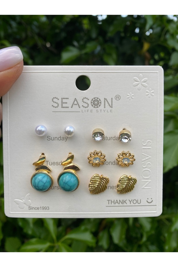 Set of 6 Nail Earrings