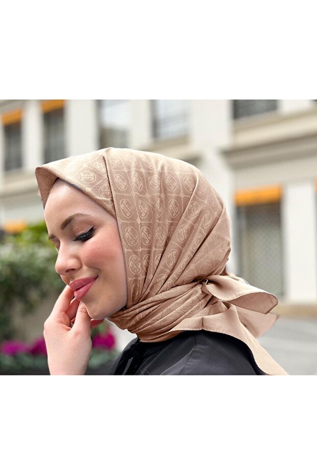 Elegans Monogram Scarf with Camel Motive 1090750 -981