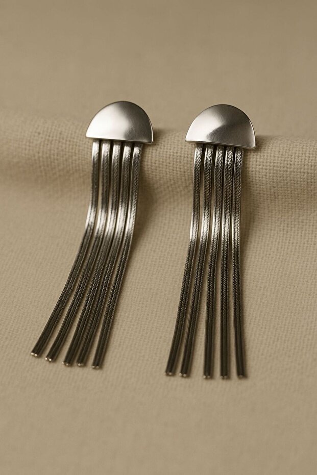 Streamline Silver Color Tarnish Steel Earrings