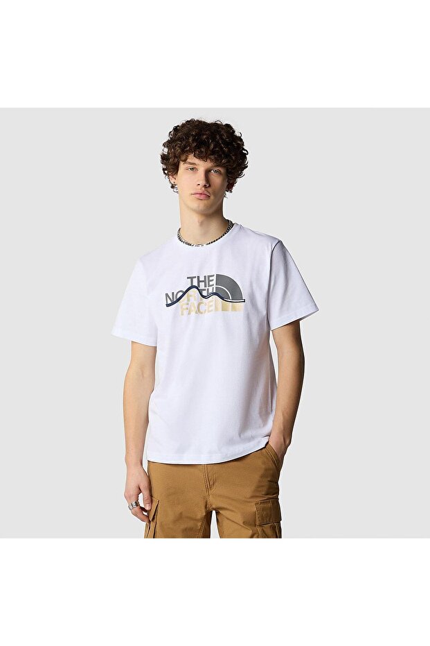 M Ss Mountain Line Tee White