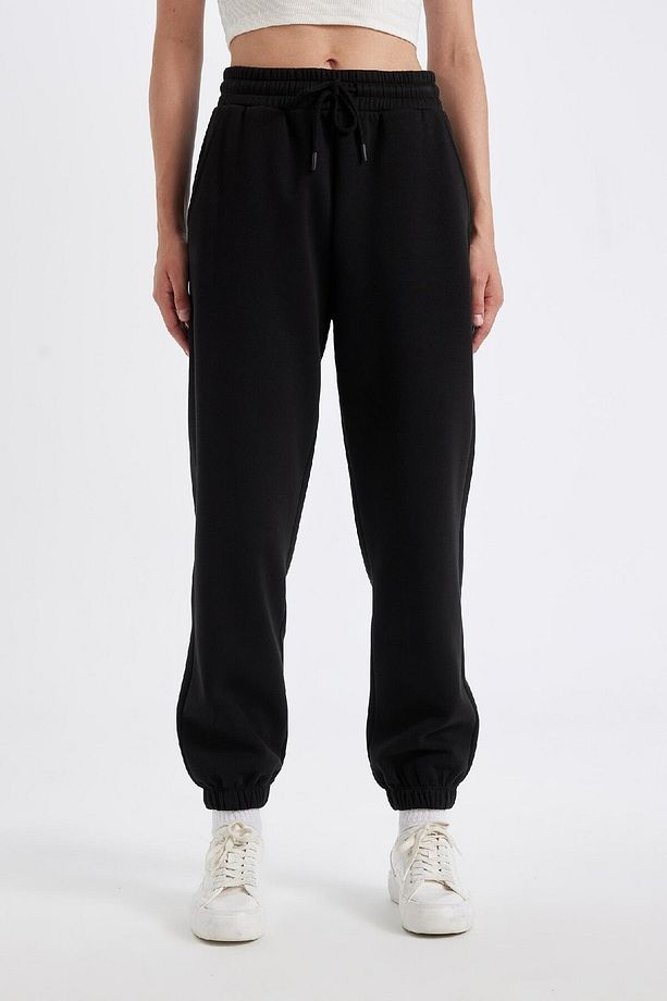 Standart Fit Kalın Jogger Eşofman Altı Bel Paça Lastikli Basic Düz Uzun Boy S7370az24wn - 1