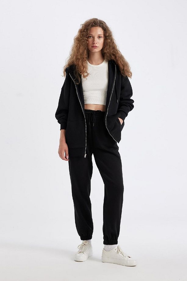 Standart Fit Kalın Jogger Eşofman Altı Bel Paça Lastikli Basic Düz Uzun Boy S7370az24wn - 3