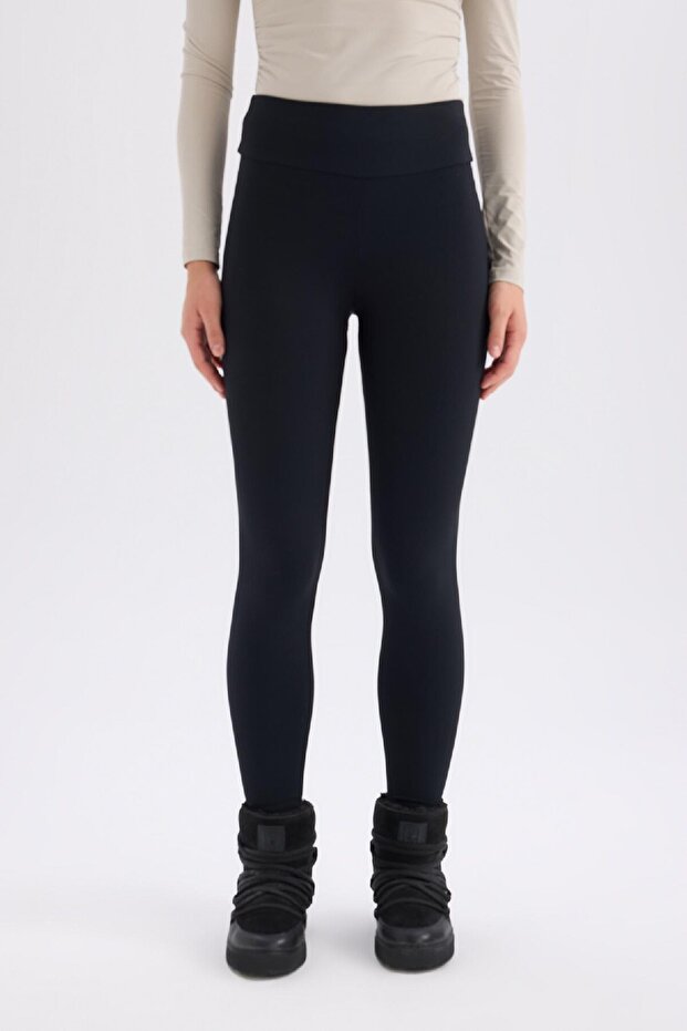 High Waist Fit Soft Hairy Waist Hugging Basic Leggings W8206Az24Au