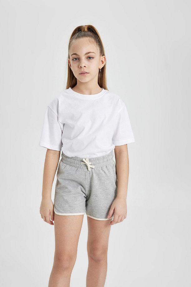 Kız Çocuk Beli Lastikli Basic Düz Şort B5164a824hs - 4