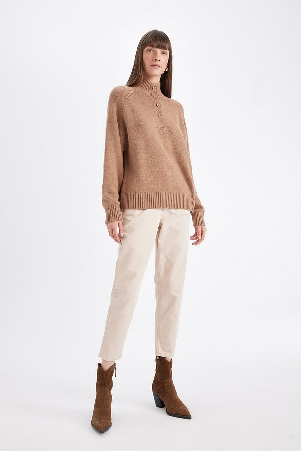 Paperbag Gabardin Kumaş Pantolon Yüksek Bel Cepli Basic Düz Standart Paça S2790az24wn - 3