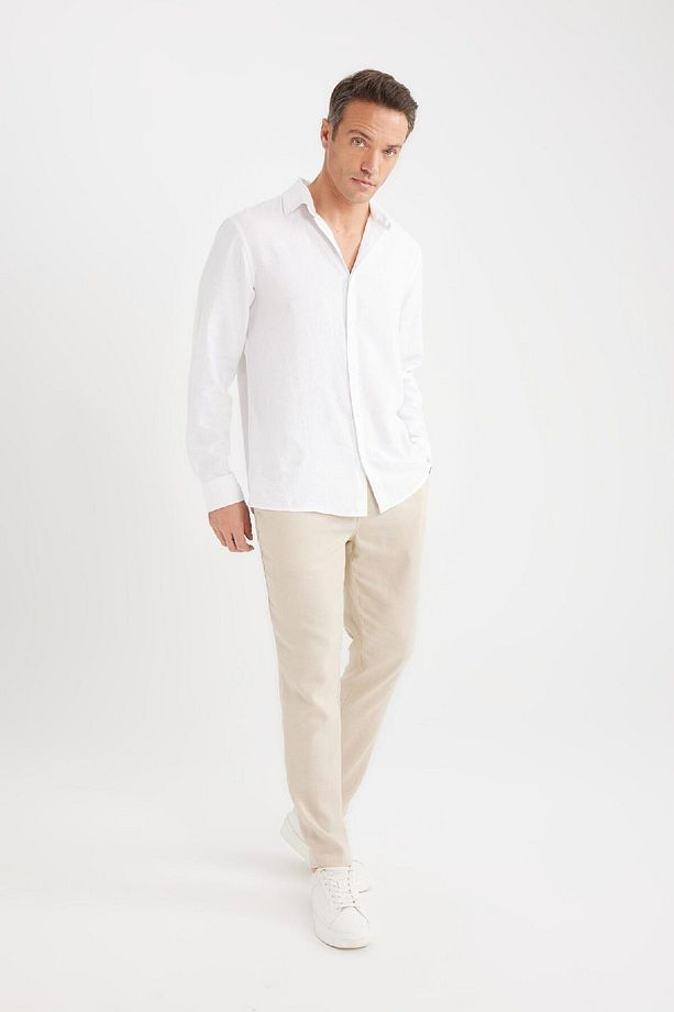 Yazlık Jogger Keten Düz Paça Pantolon D7542AX25SP - 3