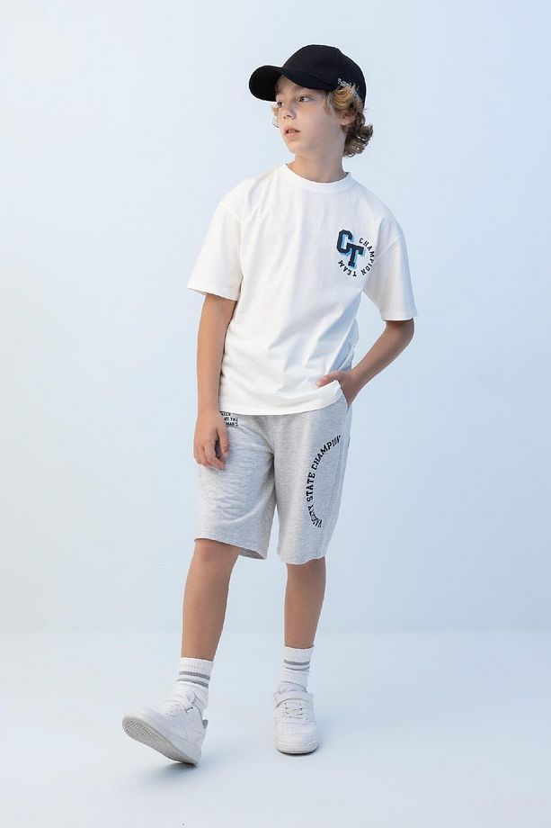 Erkek Çocuk Oversize Geniş Kalıp Baskılı Şort C3896a824hs - 2
