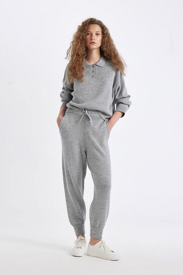Jogger Triko Pantolon Cepli Basic Düz Beli Lastik Bağcıklı R1701az24wn - 4