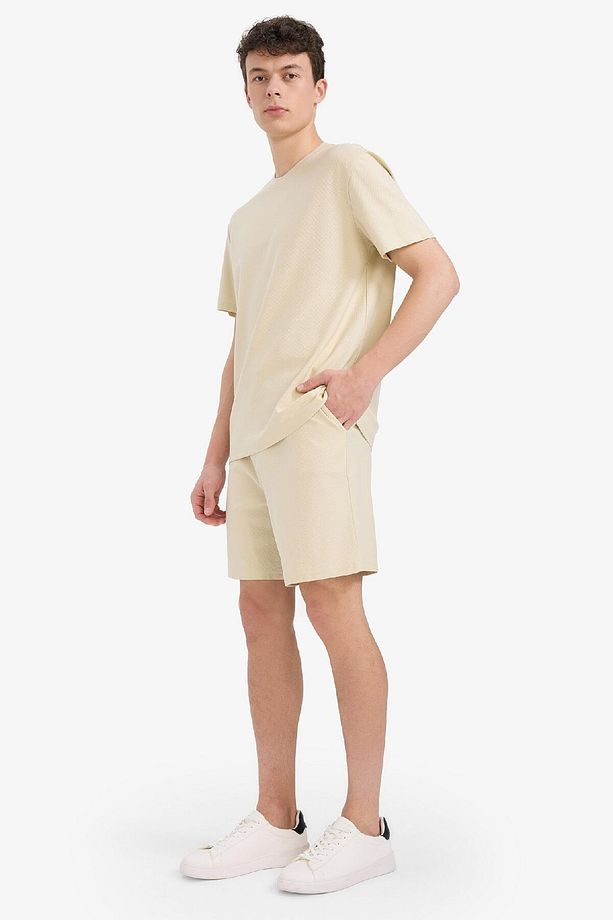 %100 Pamuk Relax Fit Twill Dokulu Cepli Şort E2590ax25sm - 5