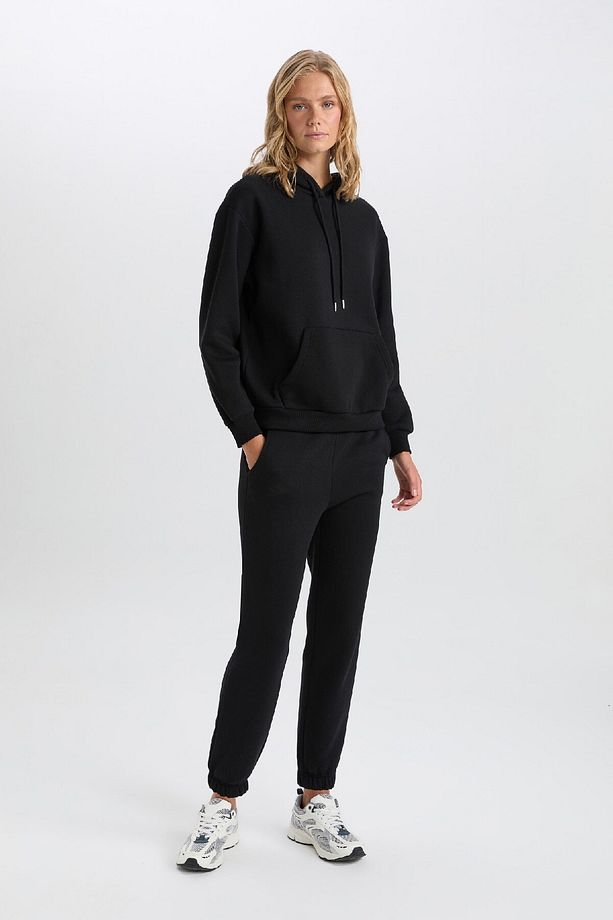 Kalın Jogger Eşofman Altı Beli Paçası Lastikli Bağcıklı Basic Düz Cepli W1505az24wn - 2