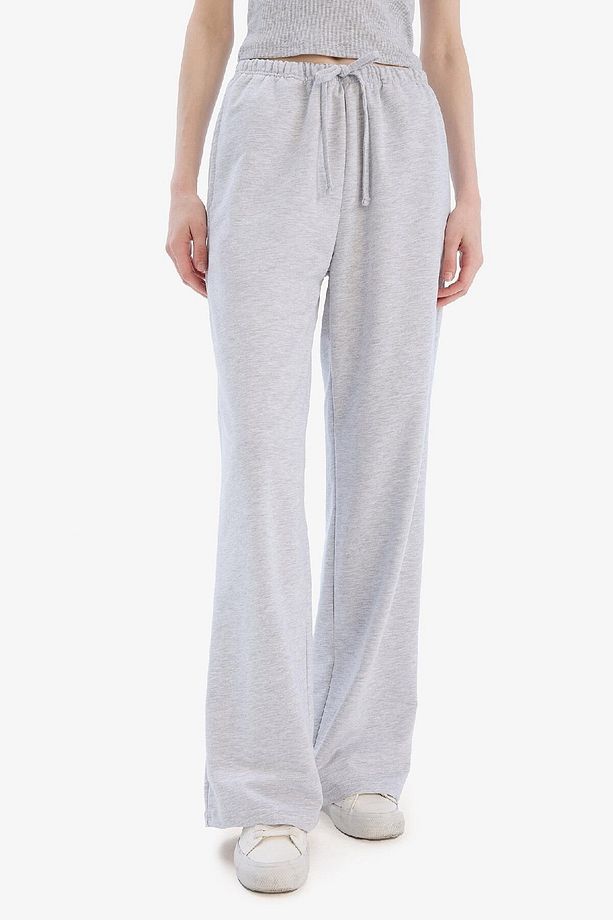 Straight Fit Beli Lastikli Eşofman Altı Uzun Boy Cepli Basic Düz D6667AX25SP - 1
