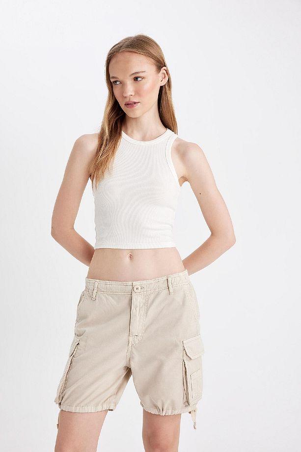 Coool Regular Fit Normal Bel Kısa Paça Gabardin Şort D1006AX24SM - 3