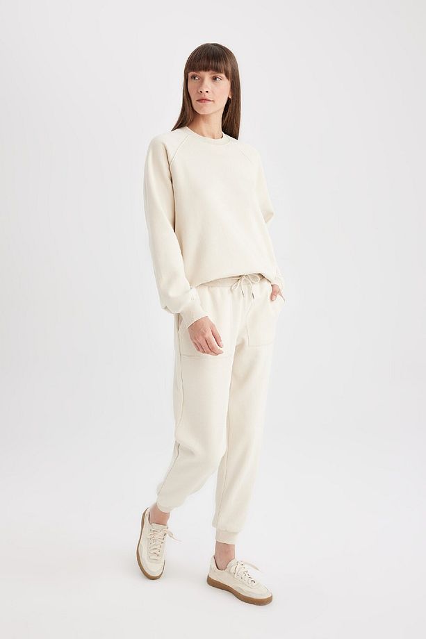 Regular Fit Jogger Eşofman Altı Basic Düz Beli Lastikli Bağcıklı Cepli V2699az24wn - 2