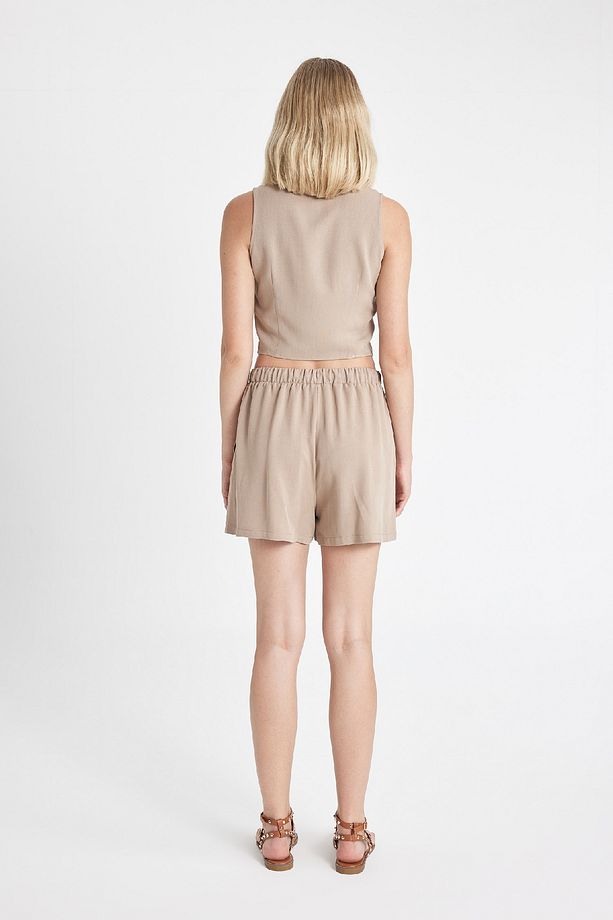 Regular Fit Normal Bel Keten Karışımlı Şort D0967AX24HS - 6