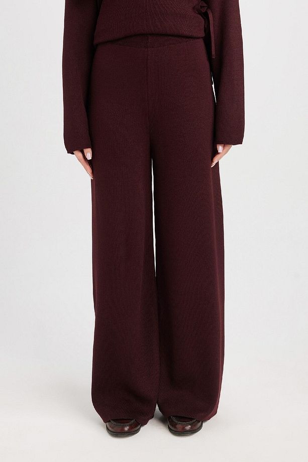 Triko Pantolon Regular Fit Beli Lastikli Cepli Düz Basic Düz Paça D7511ax24wn - 1