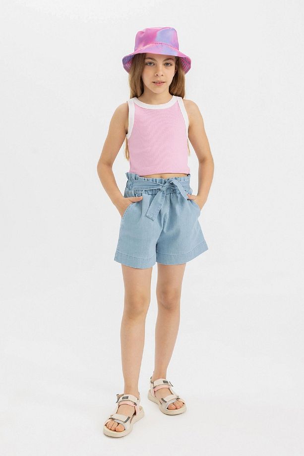 Kız Çocuk Paperbag Jean Şort C9302A824SM - 2