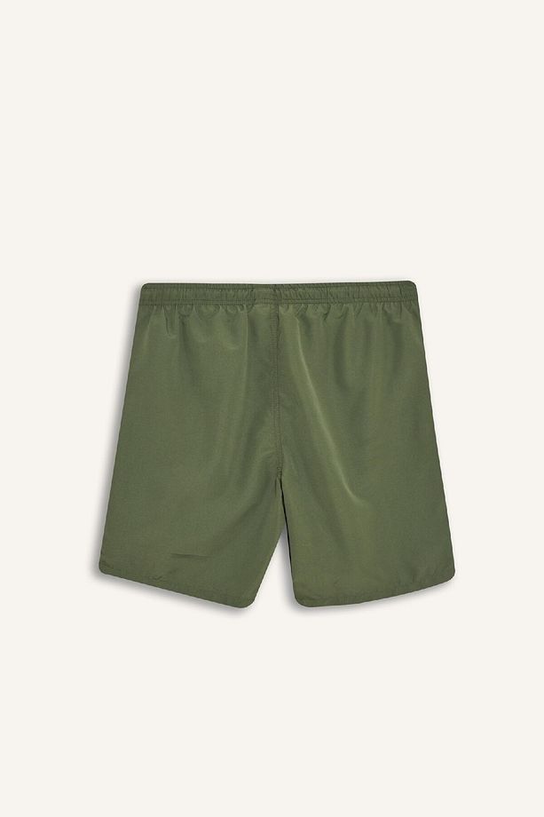 Regular Fit Kısa Boy Cepli File Astarlı Beli Bağcıklı Düz Hafif Kumaş Deniz Şortu E5133axns - 6