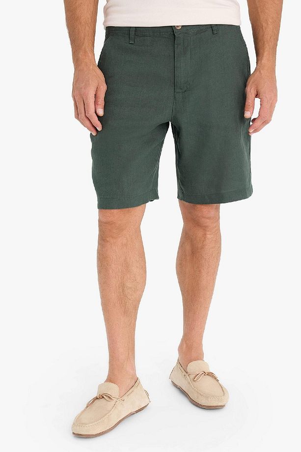 %100 Keten Regular Fit Yazlık Bermuda Şort D9931ax25sm - 1