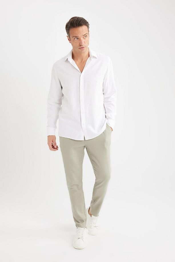 Yazlık Jogger Keten Düz Paça Pantolon D7542AX25SP - 4