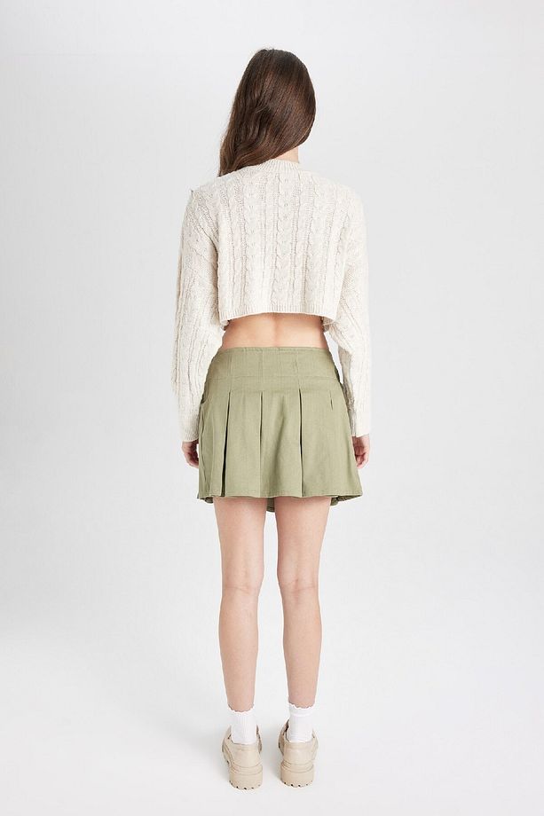 Coool Piliseli Normal Bel Basic Düz Gabardin Mini Etek D5265ax24au - 6