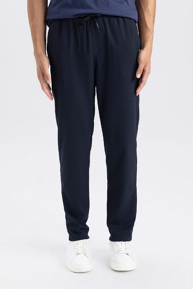 Jogger Lacivert Pantolon Basic Düz Beli Lastikli Bağcıklı Cepli Düz Paça D8640ax24au - 1